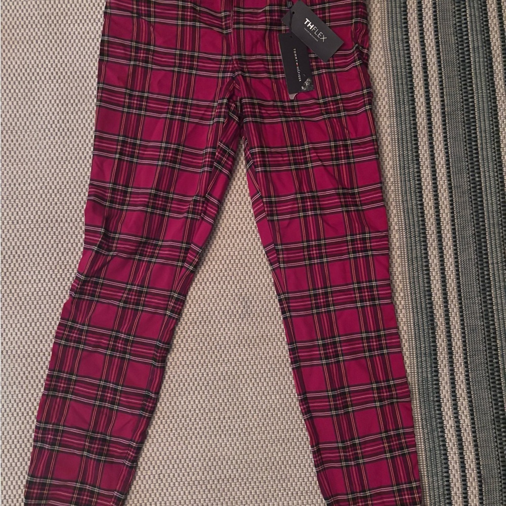 Tommy Hilfiger Kids Plaid Pants - Red and Black